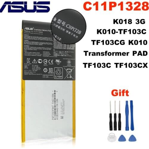 Asus Tablet Battery C11P1328 4980mAh For ASUS Transformer PAD TF103C TF103CX TF103CG K010 K018 K010-TF103C K018 3G tablet PC