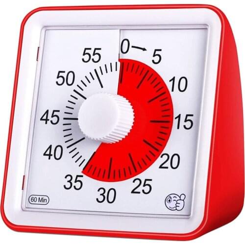 Hot Sale Visual Timer,60 Minute Kids Timer,3 Inch Countdown Timer,Silent Visual Analog Timer for Kids and Adults,Red