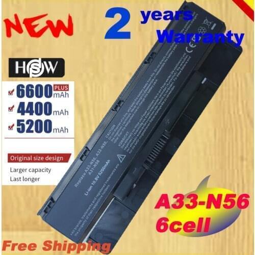 HSW Special price battery A31-N56 For ASUS A32-N56 A33-N56 N46 N76 N56 N46V batteries N56V B53V B53A F45A F45U N76VFAST SHIPPING