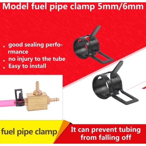 10pcs Model fuel pipe clamp 5mm/6mm Joint clamp Spring-loaded clamp Hose Clamps Fuel Hose Line Fastener Spring Clips