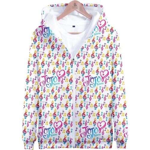 Fashion 3D Full Printed JOJO SIWA Zipper Hoodies Sweatshirts Women Men Tops Autumn Kids Hooded Fashion Hip Hop Girls Coats