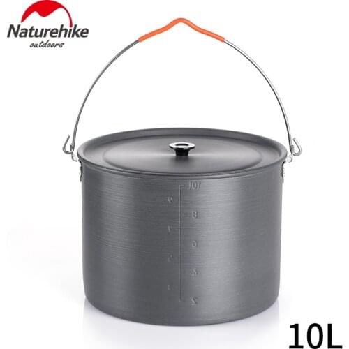 Naturehike 4L 6L 10L Camping Hanging Pots Camping Tripod for Fire Hanging Pot Outdoor Campfire Cookware Picnic Cooking Tableware