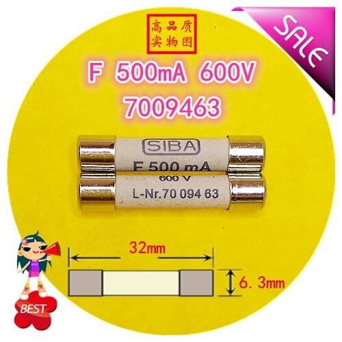 Fuse F 500 ma 600 v L - Nr. 7009463 70 094 63 6.3 x32 fuse tube