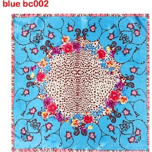 Silk Square Scarf Bandana Women Brand Femme Imitated Wrap Blue Silk Satin Scarves Poncho Shawl Cape Hijab