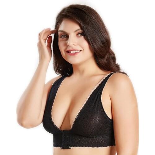 Womens Sexy Bra Wireless Bras Comfortable Breathable Brassiere Plus Size Lingerie Lace Unlined Bralette 30-42 A B C D DD cup BH