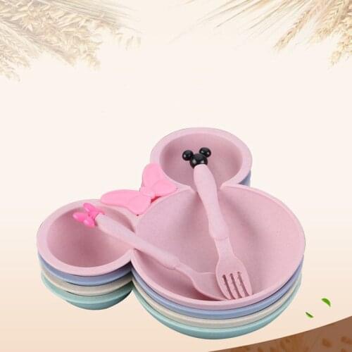 1pcs Kid Cartoon Mouse Mickey Bowl Dishes Lunch Box Children Infant Rice Feeding Bowl Plastic Snack Plate Tableware