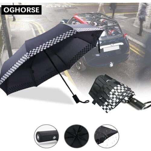 1PC Fully-automatic Folding Car Logo Rain Umbrella For MINI Cooper S R50 R53 R55 R56 R60 F54 F55 F56 F60 R61 R58 R59 Accessories
