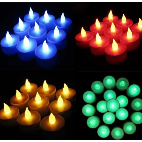 100pcs/lot LED Candle Tealight Flameless Battery Tea Candles Light Romance Wedding Birthday Party Christmas Pillar Candle
