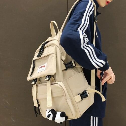 2020 Ladies Buckle Waterproof Backpack Cute Women Luxury School Bag Girl Book Backpacks Nylon Student Female Bag Fashion Brand