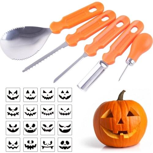 5Pcs Carving Cutters Set DIY Halloween Pumpkin Professional Pumpkin Decoration Cutting Tools Carving Knife Kitchenware