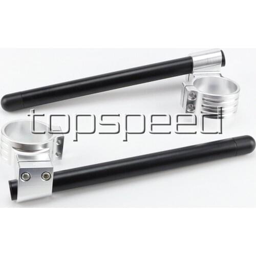 51MM Black/Silver Motorcycle CNC High Lift Adjustable Clip Ons On Handle Bar Handlebar