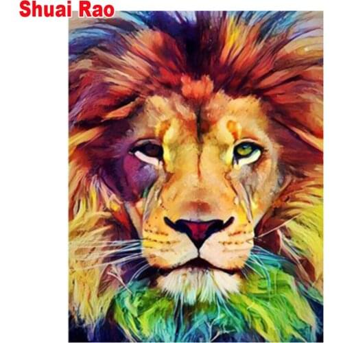 5D Diy Daimond Painting brown green lion Diamond mosaic full square round drills Diamant Painting Embroidery Rhinestone animal