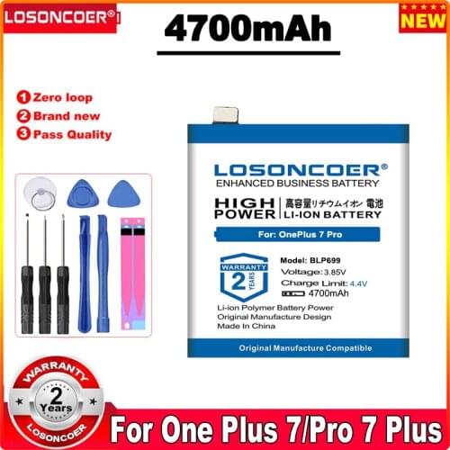 LOSONCOER BLP699 4700mAh Battery For oneplus 7Pro 7 Pro 7 Plus 7Plus 7 Mobile Phone Batteries Free tools