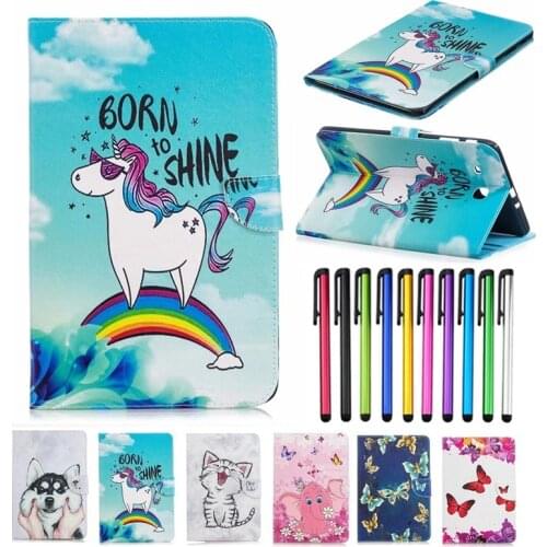 Case For Galaxy Tab A 8.0 2019 Case Kawaii Unicorn Cat Puppy Cover Tablet Funda For SamsungTab A 8.0 2019 SM-P200 P205 + Pen