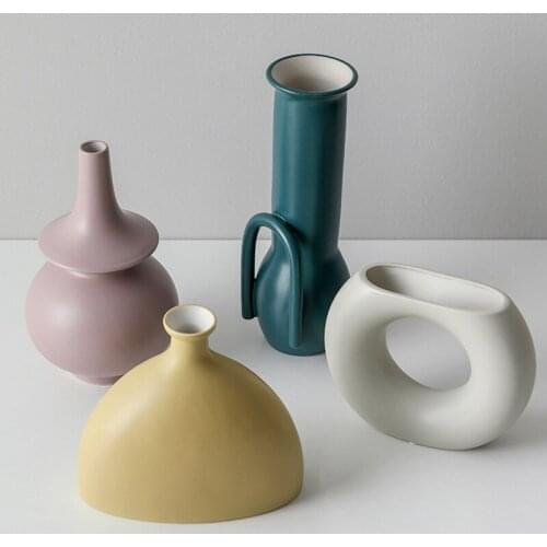 Nordic Irregular White Porcelain Flower Residential Coration Hydroculture Flower Piece Decoration Ornaments Gifts