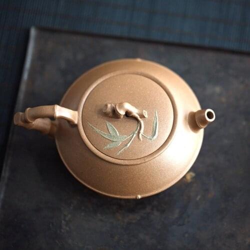 Hall yixing recommended undressed ore famous tea set manually set the old section of the mud static bamboo 285 ml