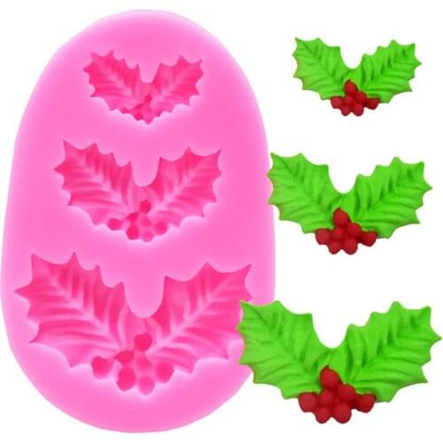 Angel Wings Food Grade Fondant Cake Silicone Mold Christmas Leaves For Reverse Forming Chocolate Kitchen Decoration Tools