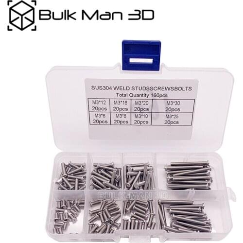 M3 Stainless Steel SS304 Weld Threaded Studs Screws Bolts Welding Spot Screw