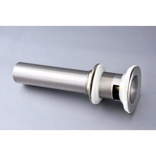 Brushed Nickel Brass Pop Up Bathroom Sink Basin Waste / Drain With Overflow Bathroom Accessory asd073