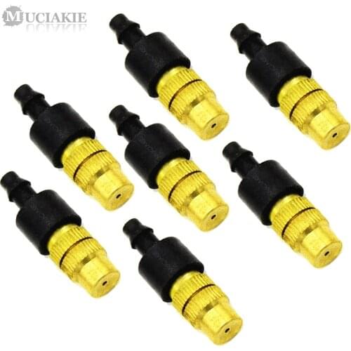 MUCIAKIE 5PCS Brass Adjustable Misting Sprinkler Nozzle Garden Water Cooling Spray Irrigation Fitting Drop Temperature Dedusting