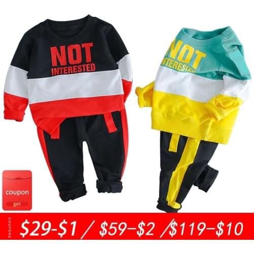 NEW Baby clothing baby boy clothes suit letter printed cotton newborn baby clothing T-shirt + pants suit childrens clothing