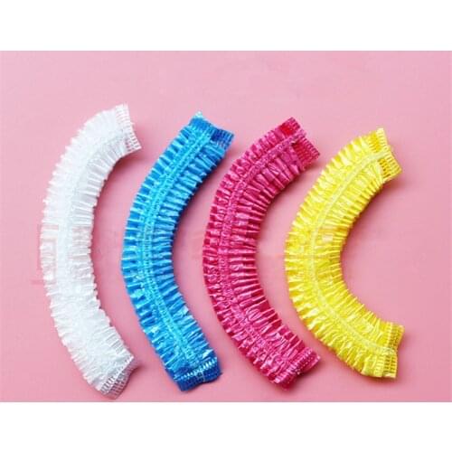 Disposable One-Off Elastic Shower Bathing Cap Hat Hotel Clear Hair Salon Bathroom Products 20PCS
