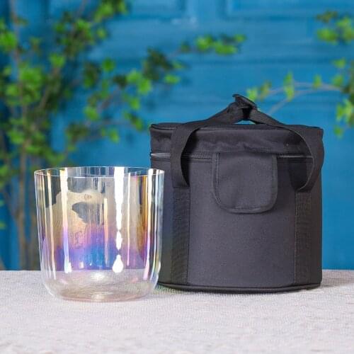 8" E Note Cosmic Light Clear Crystal Singing Bowl+bag