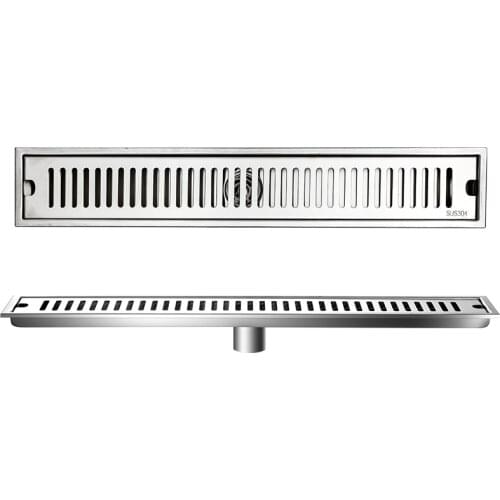 Rectangle 304 Stainless Steel Silvery Bathroom Deodorant Sewer Shower Room Lont Floor Drain Length 20-50cm