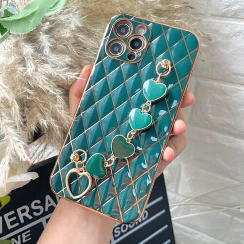 Luxury Plated Chain Wristband Bracelet Case for IPhone 12 Pro Max Cover for IPhone XR XS X 11 Pro Max 8 7 Plus 12 Mini SE Coque
