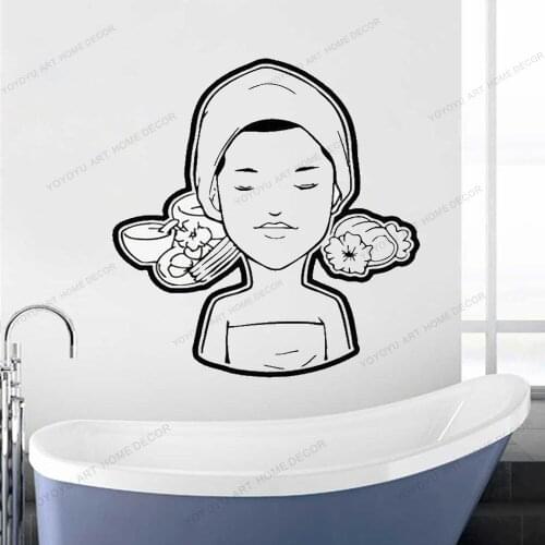 Spa Hair Nail Massage Salon Hairdressing Salon Woman curtain spa At Spa Salon Wall Decal Vinyl Sticker Mural Room yw-673