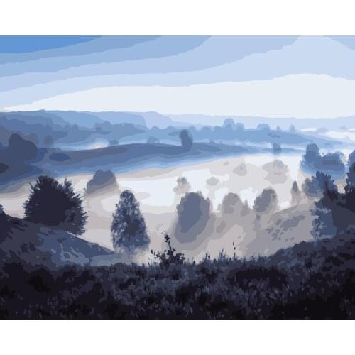 TQX-001 Fog forest in Holland DIY Painting By Numbers Acrylic Paint On Linen Digital Painting Wall Art Picture