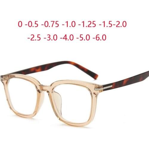TR90 Rivet Square Blue Light Blocking Myopic Glasses With Degree Women Men okulary korekcyjne Prescription 0 -0.5 -0.75 To -6.0