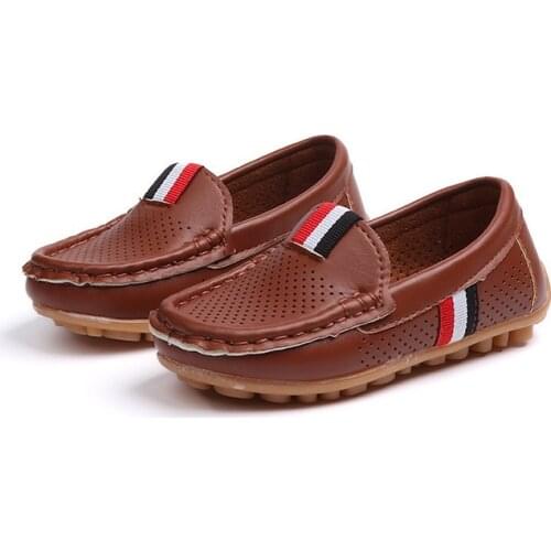 Boys Shoes Fashion Soft Flat Loafers For Toddler Boy Big Kids Sneakers Children Flats Breathable Moccasin Cut-outs British Style