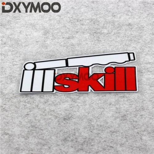 Funny Smoking Car Sticker Decals ILL SKILL JDM Drift It Motor Decals Waterproof 200x100mm