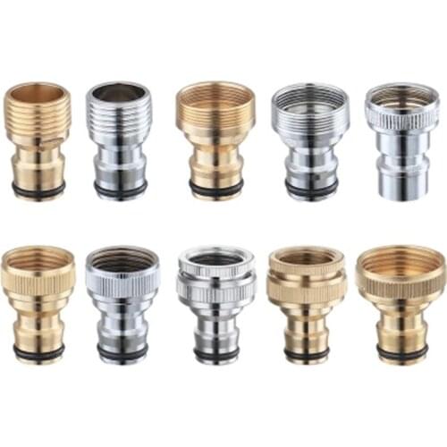 1 PC Double Thread 1/2" Female/Male Thread Quick Connector Pure Copper Nipper Washing Hose Parts Garden Watering Accessories