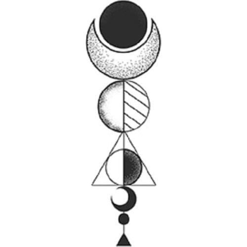 120MM×60MM Bad Girl Moon Tattoo Sticker Waterproof Literary Moon God Power Simple Totem Tattoo Sticker