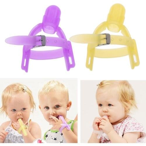 2 Colors Nontoxic Silicone Baby Kids Child Finger Guard Stop Thumb Sucking Wrist Band