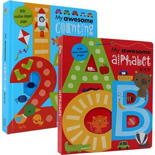2 Books/Set My Awesome Alphabet ABC & My Awesome Counting 123 Children picture book in English Wholesale
