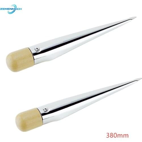 2PC Rope Splicing Fid Spike Stainless Steel Rope Splicing Spike Fid With Wooden Handle Yacht Boat Accessory Handle Strand Rigger