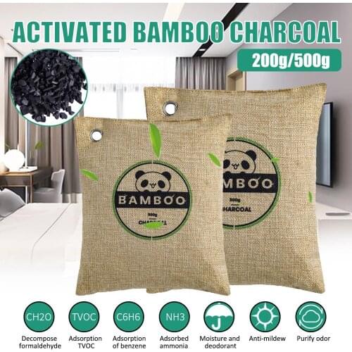 200/500g Activated Bamboo Charcoal Bag Home Closet Cabinet Car Bamboo Charcoal Activated Carbon Air Freshener Odor Deodorant