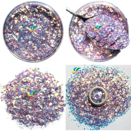 50g Fairy mixed glitter Nail Flake glitter sequins eye makeup green PET 8 colors gradient glitter for Nail Art wholesale