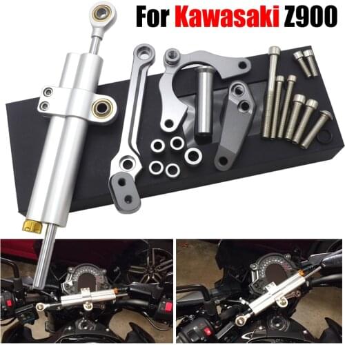 Motorcycle Accessories CNC Aluminum Alloy Adjustable Steering Damper Stabilizer Bracket Mounting Kit For Kawasaki Z900 2017-2019