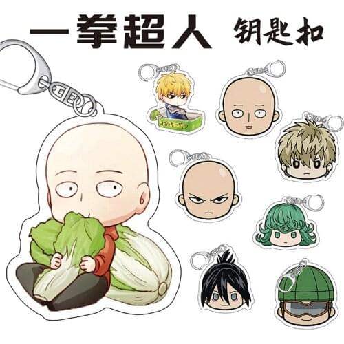 Japanese Anime ONE PUNCH-MAN Keychain Acrylic Cartoon Characters Couples Fans Creative Backpack Accessories Keyring Pendant New