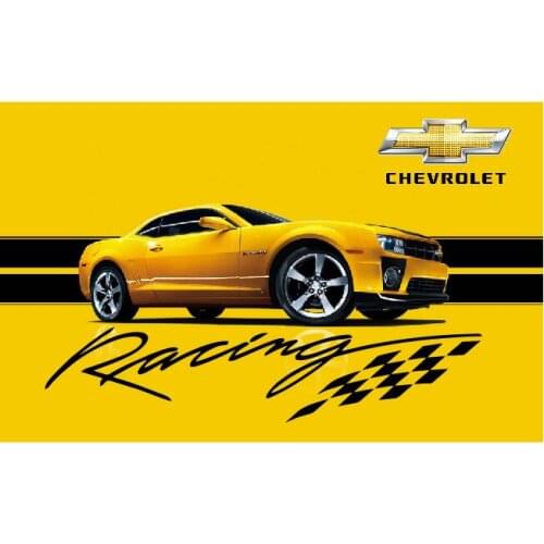 Car Flags3x5 FT chevrolet racing team flag, chevrolet racing flag, 90 * 150CM polyester custom banner flag