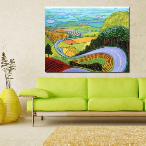 JQHYART A Vast Expanse Of Paddy Fields Modern Wall Pictures For Living Room Painting Wall Painting Picture Canvas Art No Frame