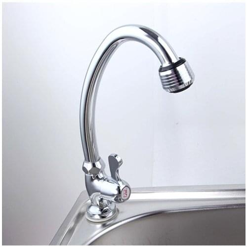 L15106 - Luxury Wall Mounted Brass Kitchen Faucet Only Cold Water Sink Tap Silver Color Kitchen Sink Tap