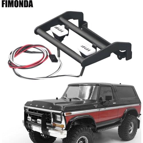 FIMONDA Metal Front Bumper with Led Light for 1/10 RC Rock Crawler Traxxas TRX4 Bronco 82046-4 K5 Blazer #82076-4