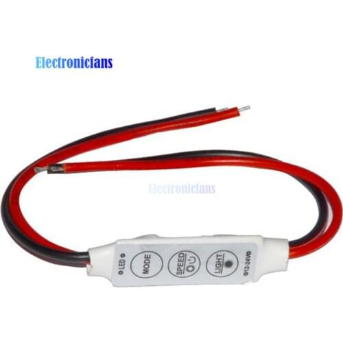Mini 3 Keys Dimmer Controller 12V for Single Color 5050 3528 LED Light Strip