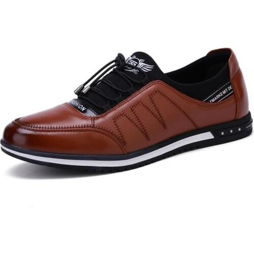 2021 New Men High Quality Breathable Casual Shoes Male Comfortable Non-Slip Leather Shoes Man Lightweight Flat Walking Sneakers