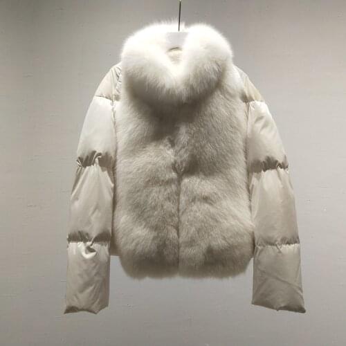 2021 Jacket Down New Fashion Parka Real Fur Women Coats Winter Natural Fox Fur Detachable Thick Warm Clothes Plus Size O-Neck